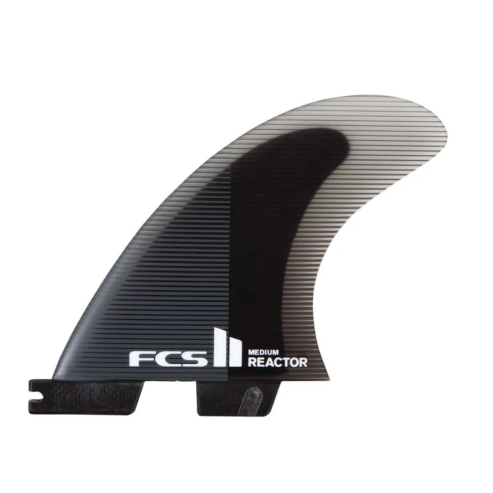 FCS Finnen II Reactor PC Medium Charcoal/Black Quad Rear Retail Fins 2023 3 FCS Finnen II Reactor PC Medium Charcoal/Black Quad Rear Retail Fins 2023